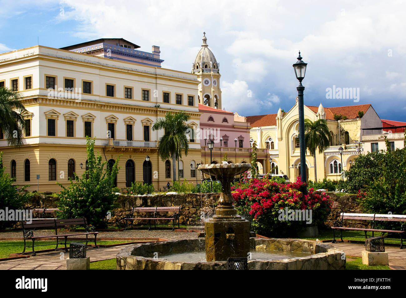 Colonial Panama City, Panama chiamato El Casco Viejo Foto Stock