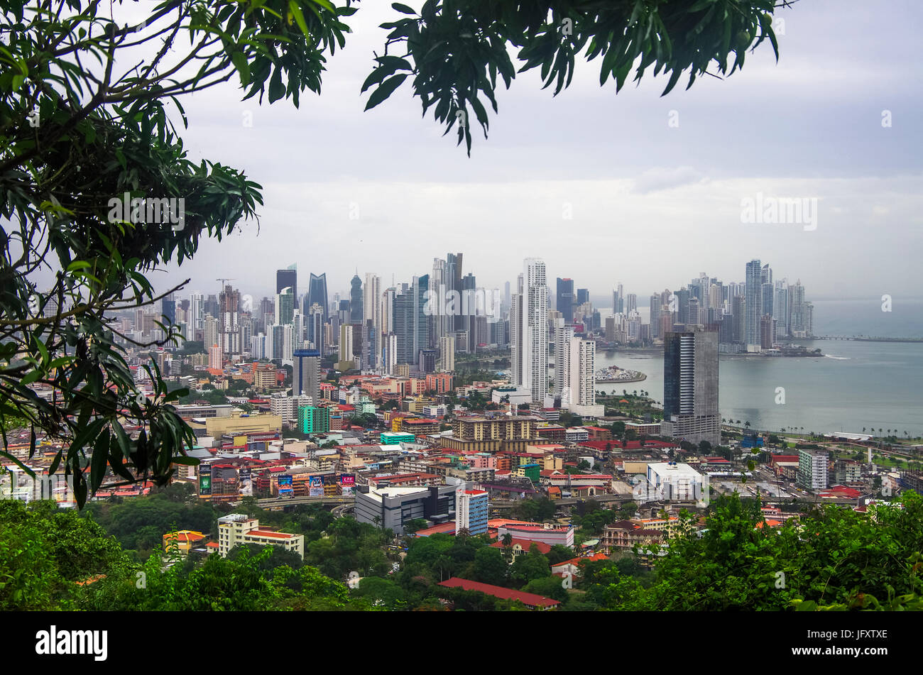 Panama city panorama da Ancon Hill Foto Stock