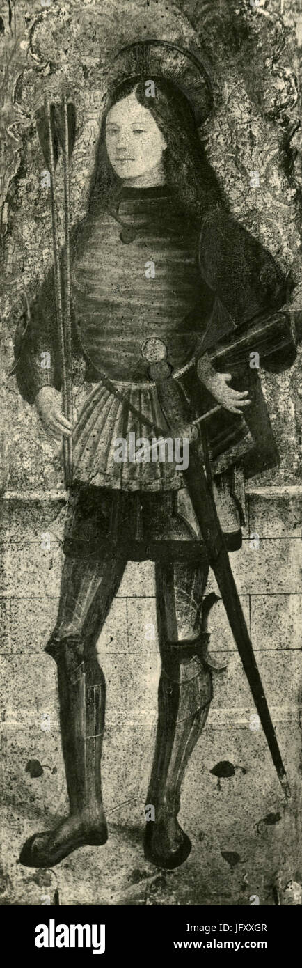 San Sebastiano, dipinto da Giovanni Martino Spanzotti, Torino, Italia Foto Stock