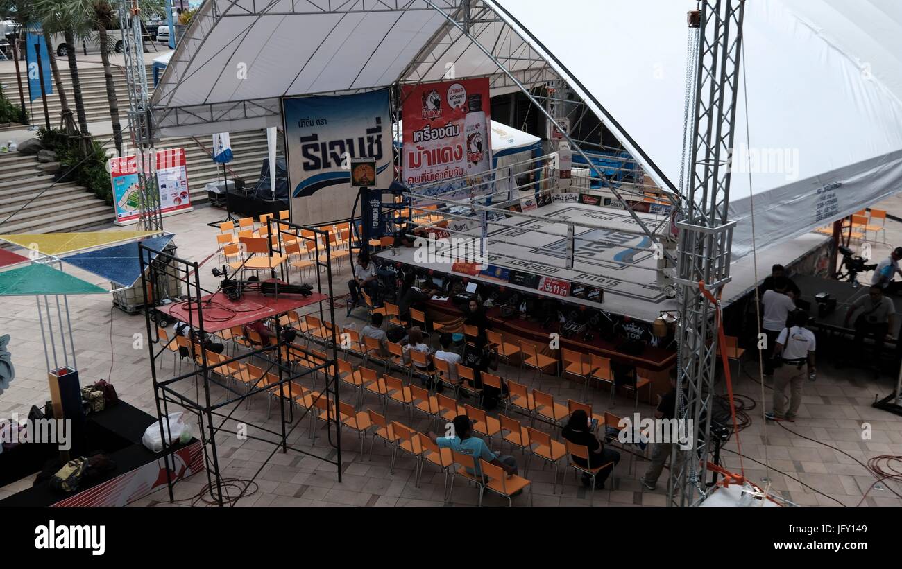 Arti marziali Muay Thai Thai Kick Boxing Ring Pattaya Thailandia Foto Stock