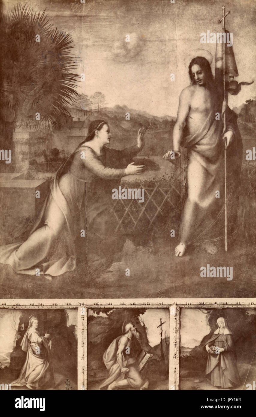 Il Salvatore appare alla Maddalena, al di sotto di 3 santi, il dipinto di Andrea del Sarto, Firenze, Italia Foto Stock