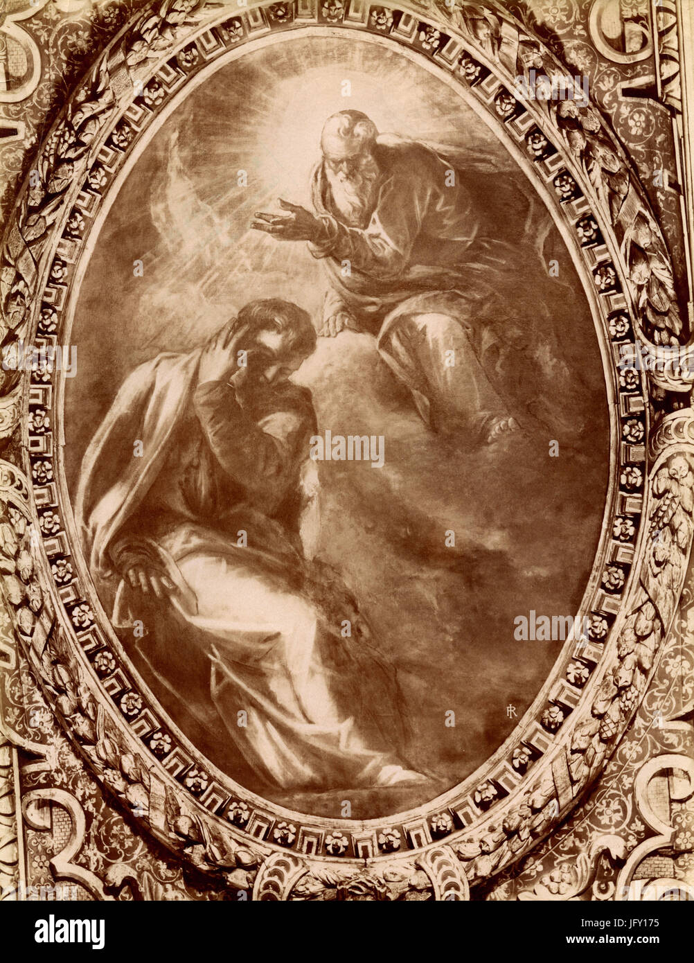 La combustione di legna, pittura del Tintoretto, Venezia, Italia Foto Stock