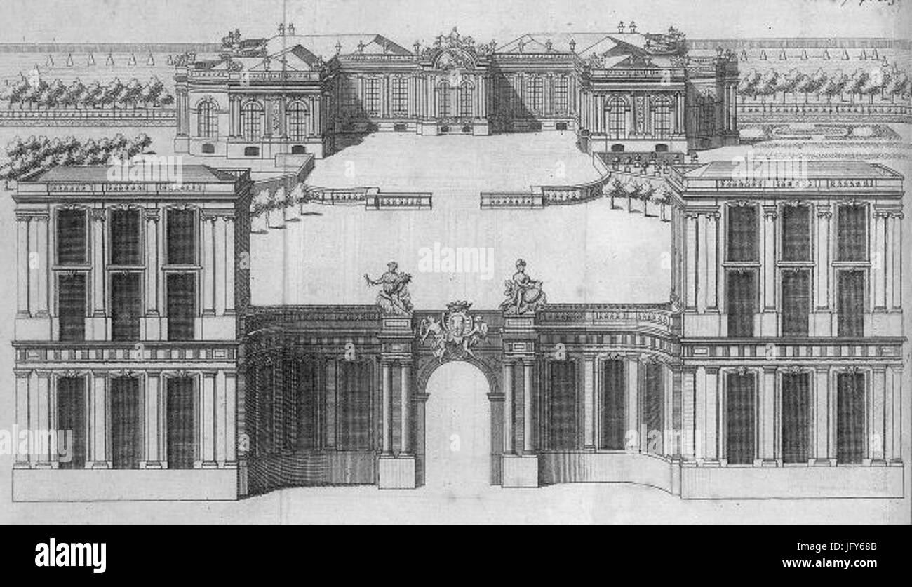 Disegno del Palais Bourbon Parigi Foto Stock