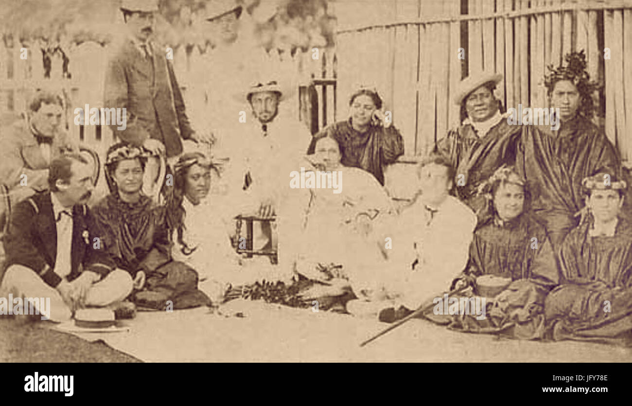 Il Duca di Edimburgo con il tahitiano royal ladies 1870 28puliti29 Foto Stock