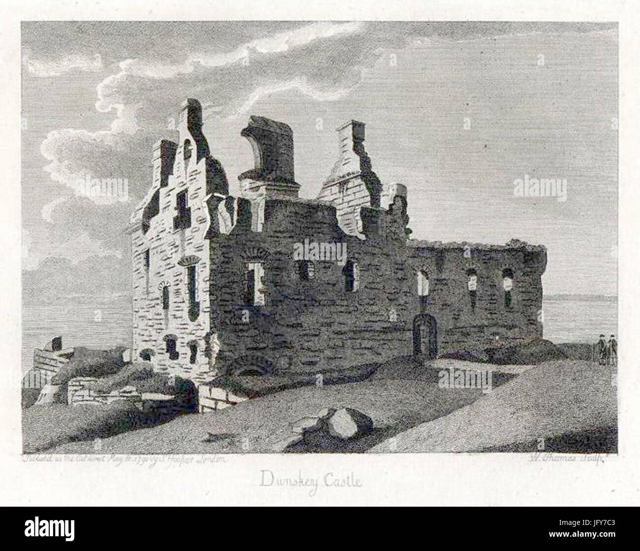 Il castello di cui il Dunskey da Francis Grose 1790 Foto Stock