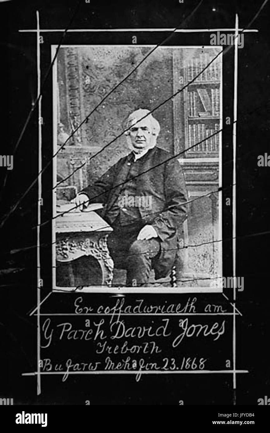 Er coffadwriaeth am y Parch David Jones Treborth .. NLW3364408 Foto Stock