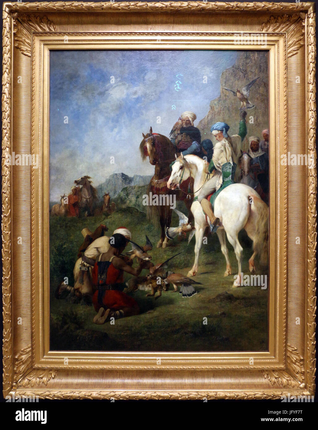 Eugène fromentin, caccia al falcone in Algeria, la corsa, 1863 Foto Stock