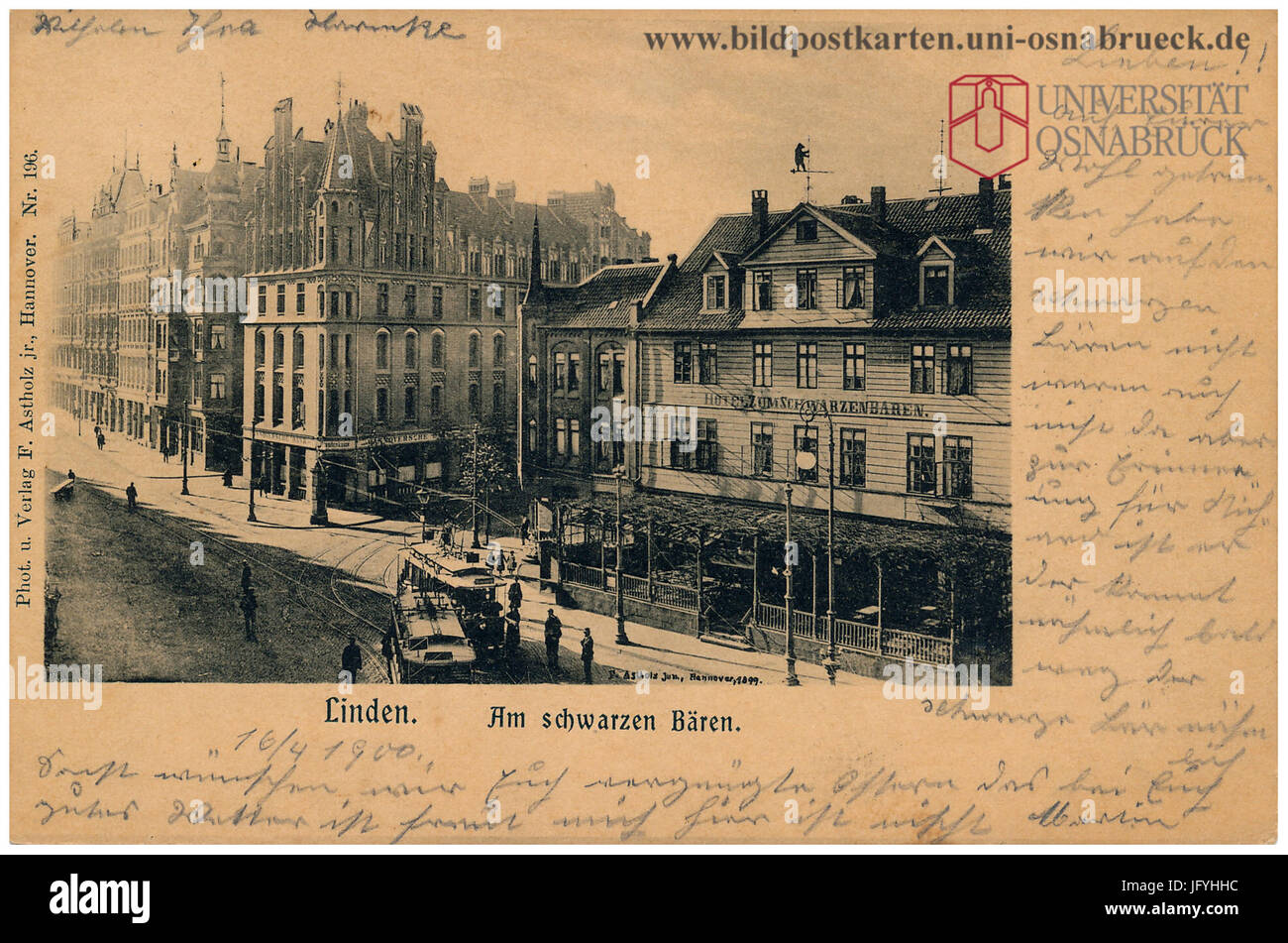F. Astholz jun. AK 0196 1899 Linden. Am Schwarzen Bären. Bildseite Foto Stock