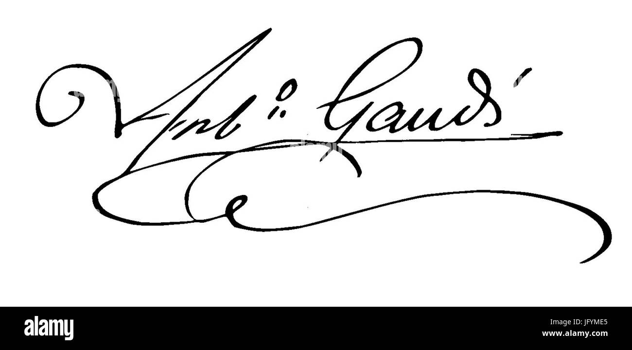 Firma di Gaudí Foto Stock