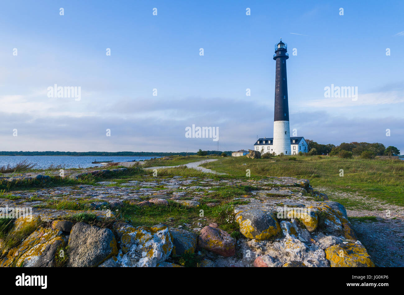 Faro di Sõrve nell'isola di Saaremaa, Estonia Foto Stock