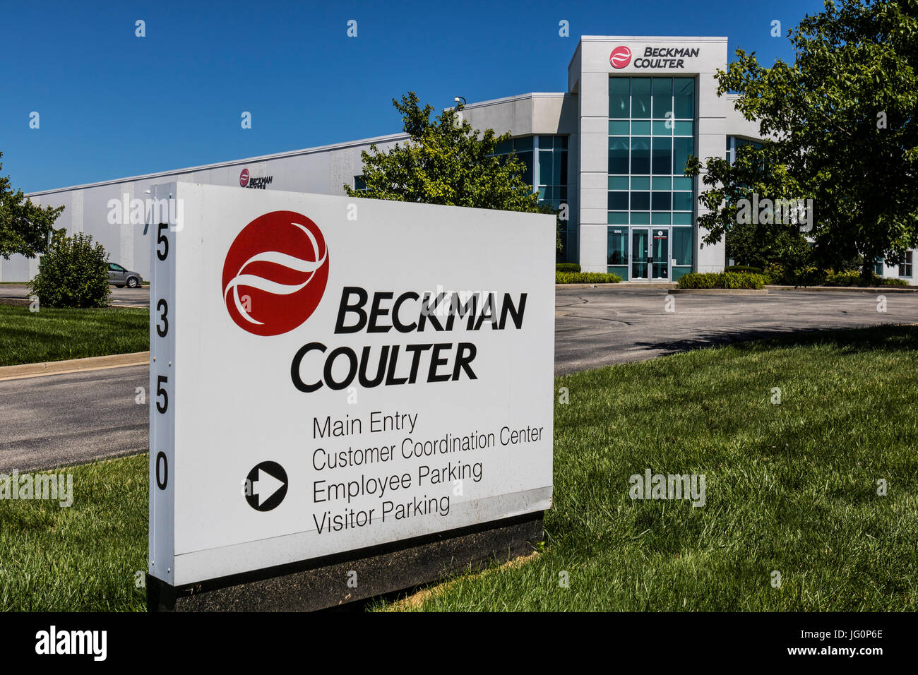 Indianapolis - Circa il luglio 2017: Beckman Coulter Life Science Division. Beckman Coulter è coinvolto in biomedical testing ed è una consociata del da Foto Stock