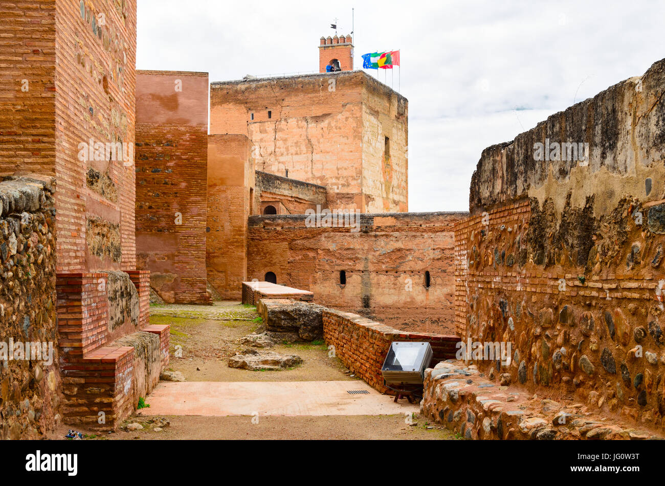 Fortezza di Alhambra vista giorno, Granada, Espana Foto Stock