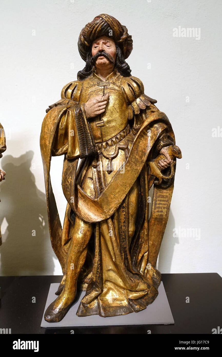 Quattro Patriarchi da una rappresentazione dell'albero di Jesse, 4 di 4, Anversa, c. 1520, rovere, policromi - Museo Schnütgen - Colonia, Germania - DSC00046 Foto Stock Quattro Patriarchi da una rappresentazione dell'albero di Jesse, 4 di 4, Anversa, c. 1520, rovere, policromi - Museo Schnütgen - Colonia, Germania - DSC00046 Foto Stock