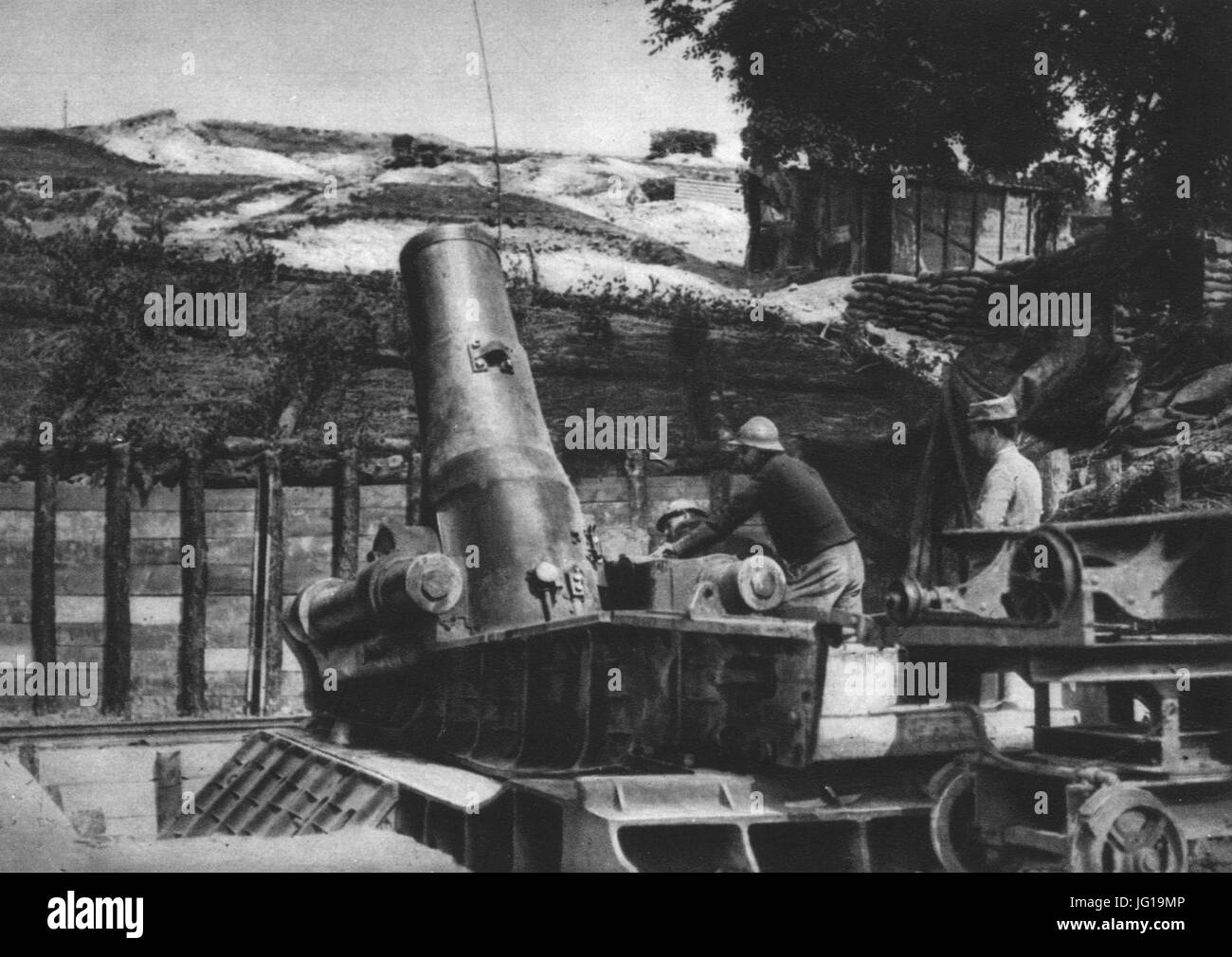 Französischer 37 cm-Mörser Foto Stock