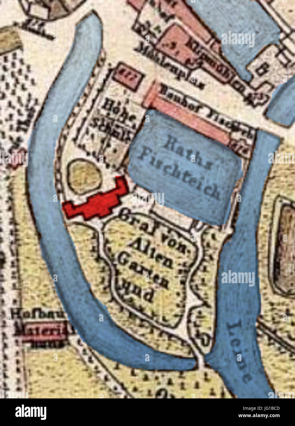 Friederikenschlösschen Hannover Stadtplan 18 Foto Stock