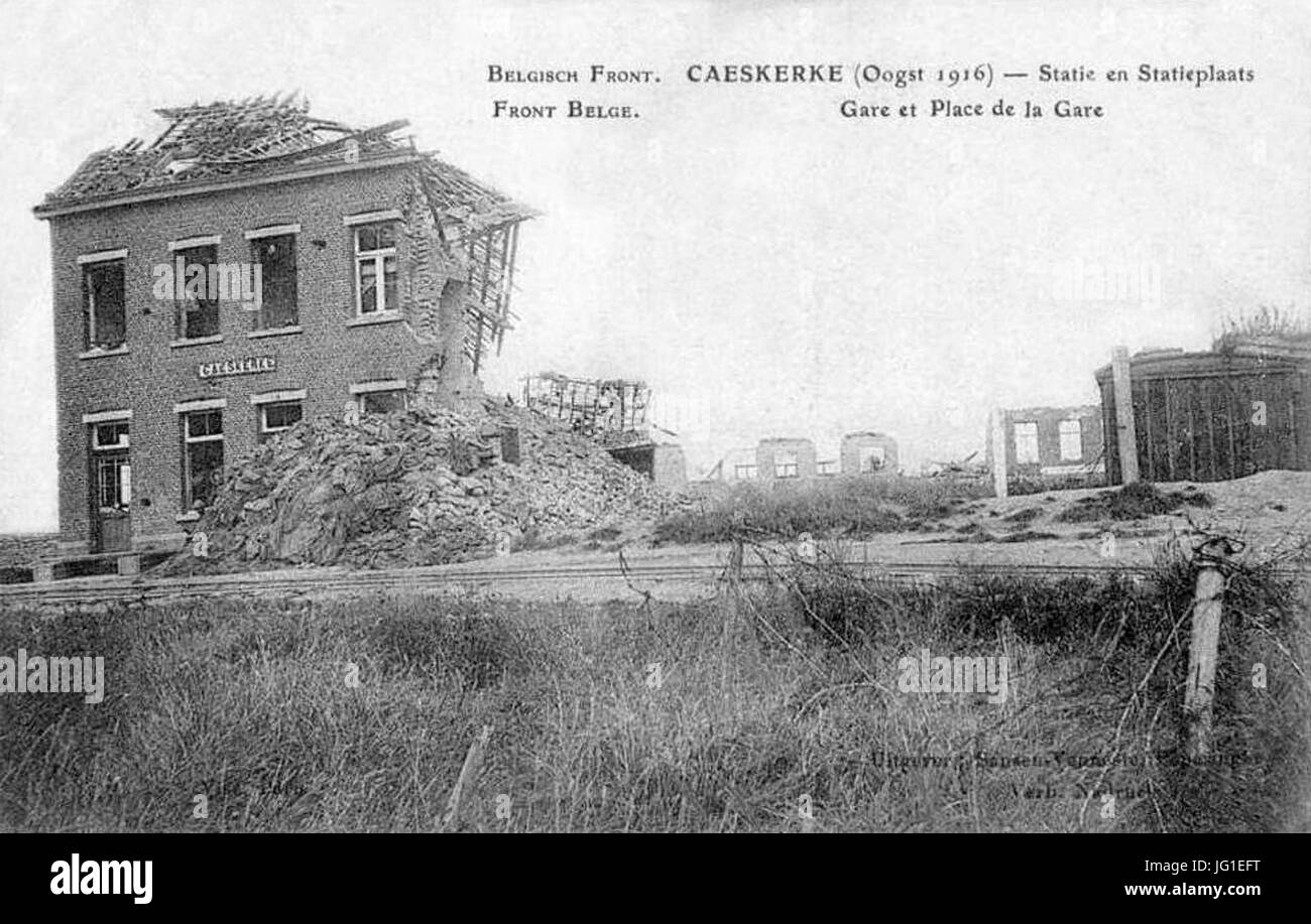 Gare-Caeskerke-1916-CPancienne Foto Stock