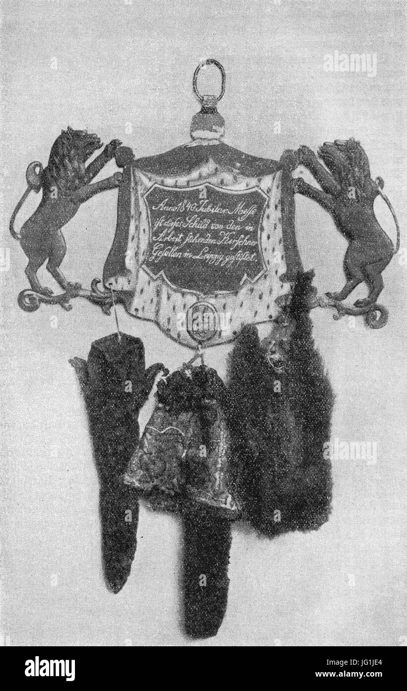 Gewerkzeichen der Kürschnergesellen zu Leipzig 1840 Foto Stock