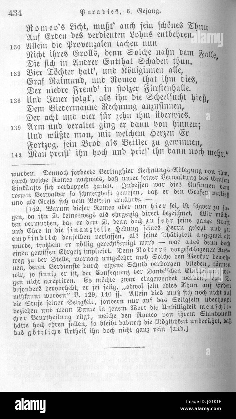 Dante - Komödie - Streckfuß - 434 Foto Stock