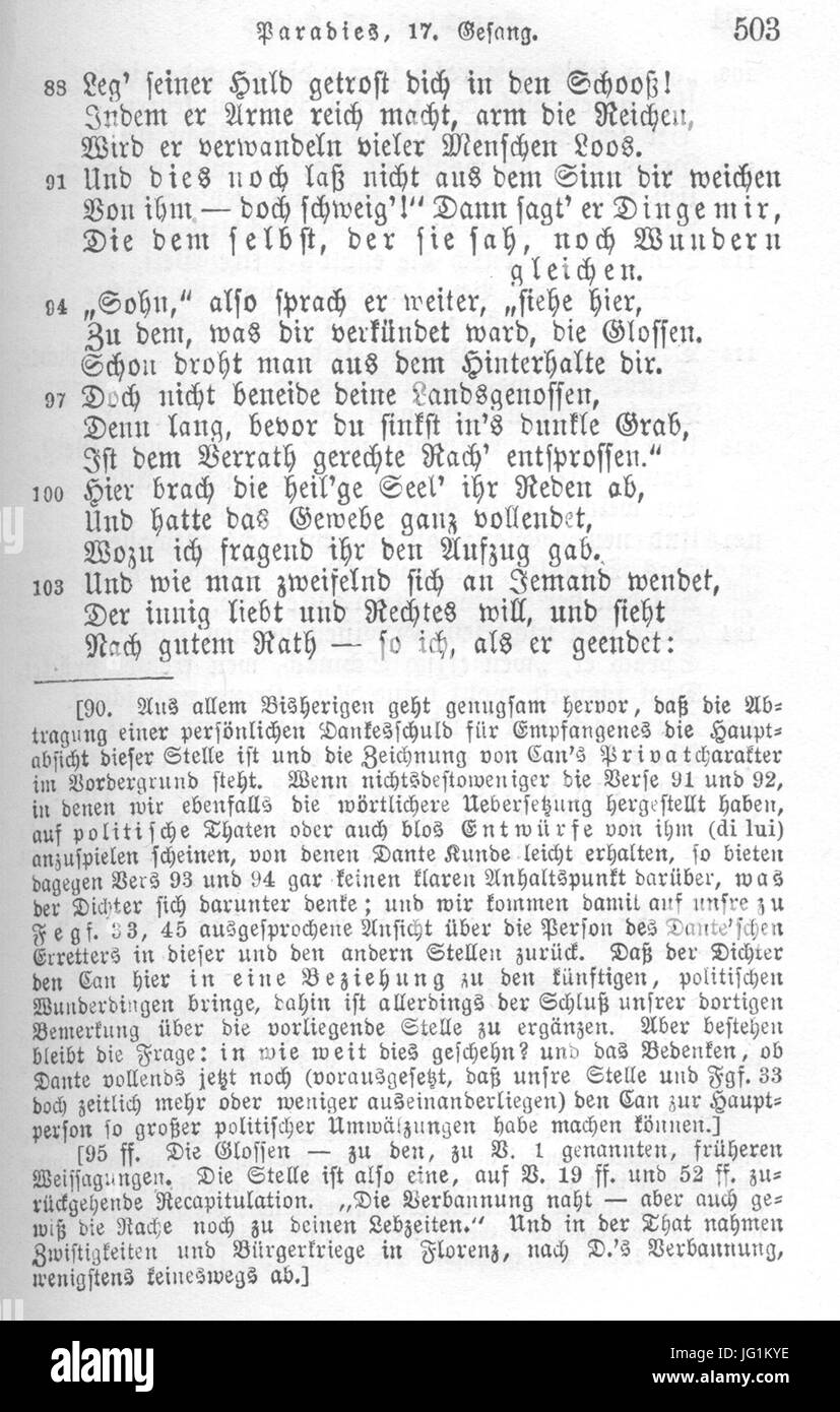 Dante - Komödie - Streckfuß - 503 Foto Stock