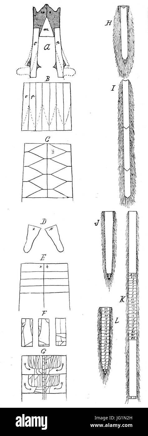 Das Kürschner-Handwerk, 3. Teil, S. 28, Die Verwendung der Zobelabfälle - Schweife - Runder Boa aus Zobelschweifen Foto Stock