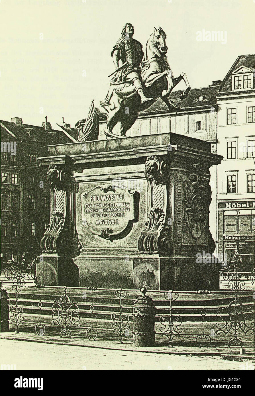Denkmal August der Starke (Dresda Neustätdter Markt) Foto Stock