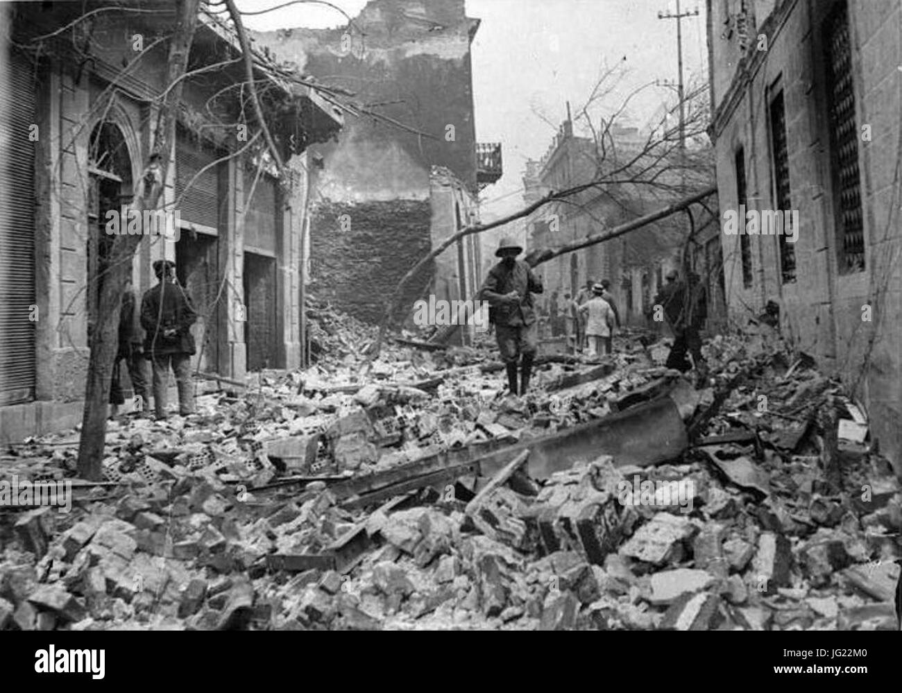 Incendie rue franque 18 20 août 17 Foto Stock