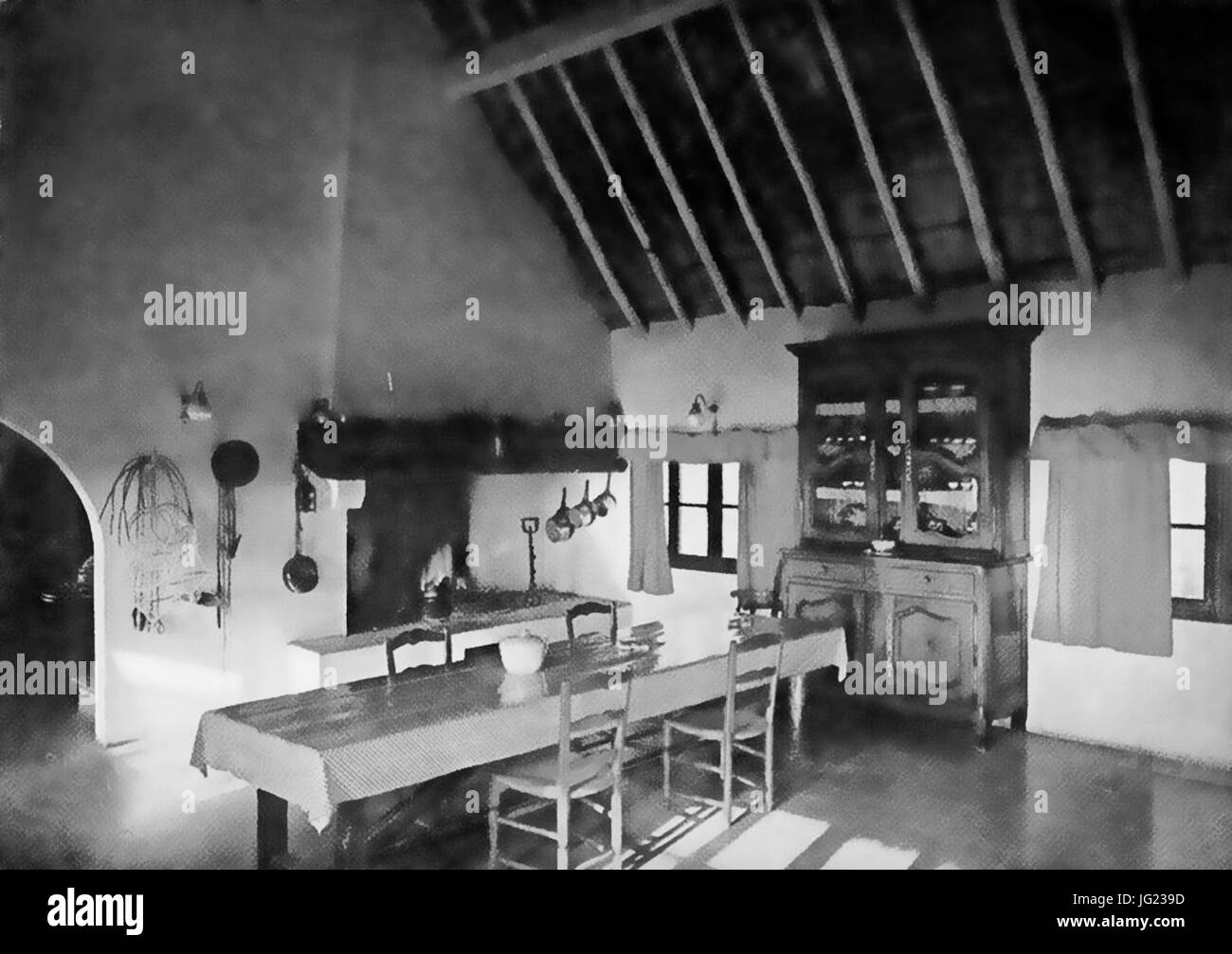 Intérieur d'une cabane de gardian en Camargue Foto Stock