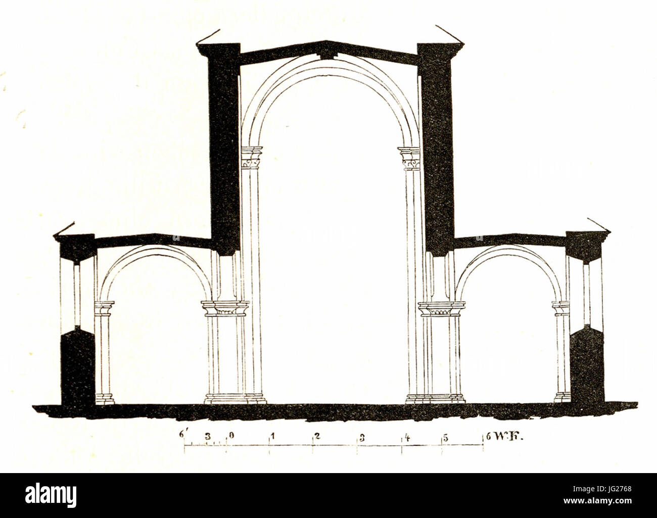 Jahrbuch MZK Band 03 - Gewölbesystem - Fig 45a Franciskanerkloster zu Salzburg - Querschnitt des Langhauses Foto Stock