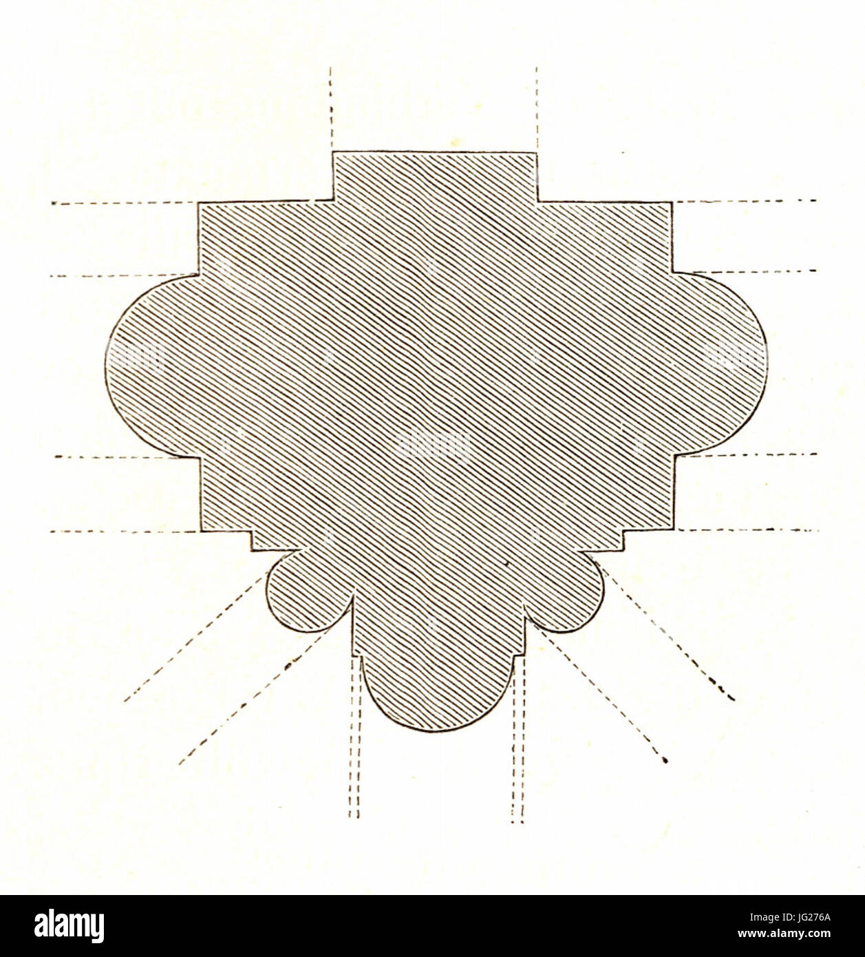 Jahrbuch MZK Band 03 - Gewölbesystem - Fig 45b Franciskanerkloster zu Salzburg - Pfeilerquerschnitt Mittelschiff Foto Stock