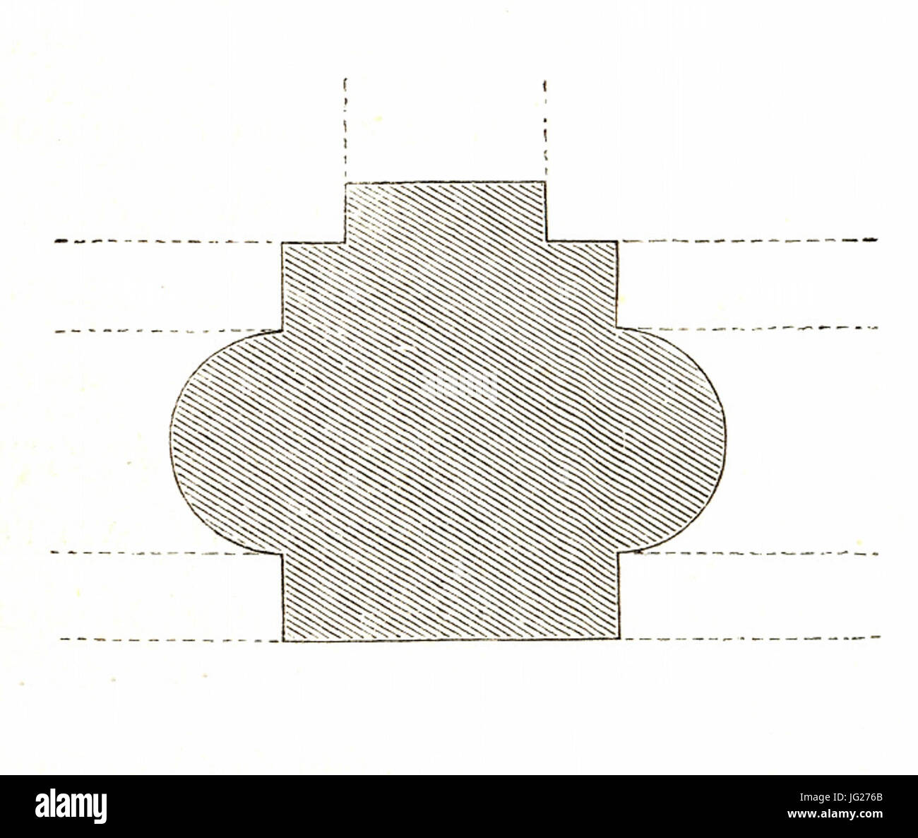 Jahrbuch MZK Band 03 - Gewölbesystem - Fig 45c Franciskanerkloster zu Salzburg - Pfeilerquerschnitt Seitenschiff Foto Stock