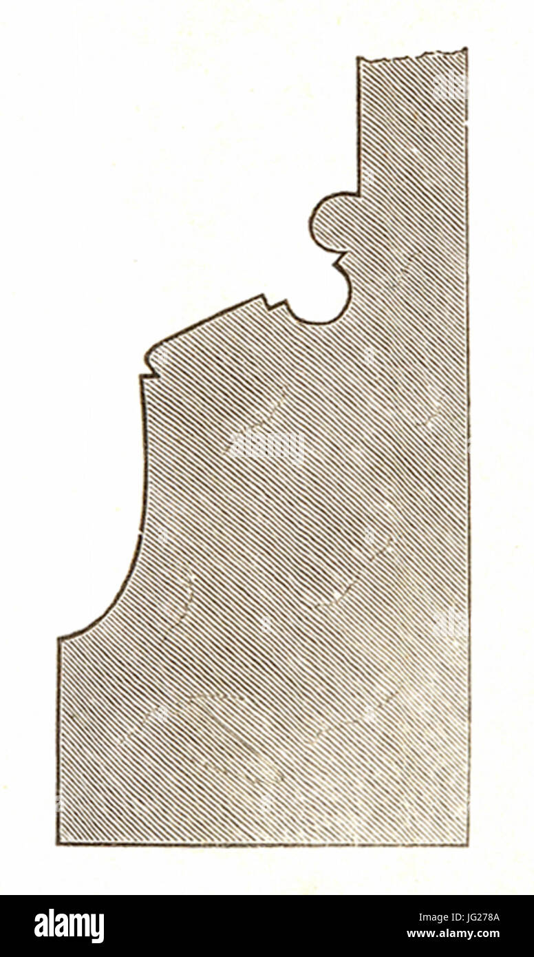 Questo titolo si riferisce ad una sezione trasversale della navata centrale della chiesa porta Coelis, caratterizzata da una base a colonna in stile attico. L'illustrazione proviene dalla banda 03 Jahrbuch MZK e fornisce una panoramica architettonica sulle influenze architettoniche greche e romane sugli edifici paleocristiani. Foto Stock