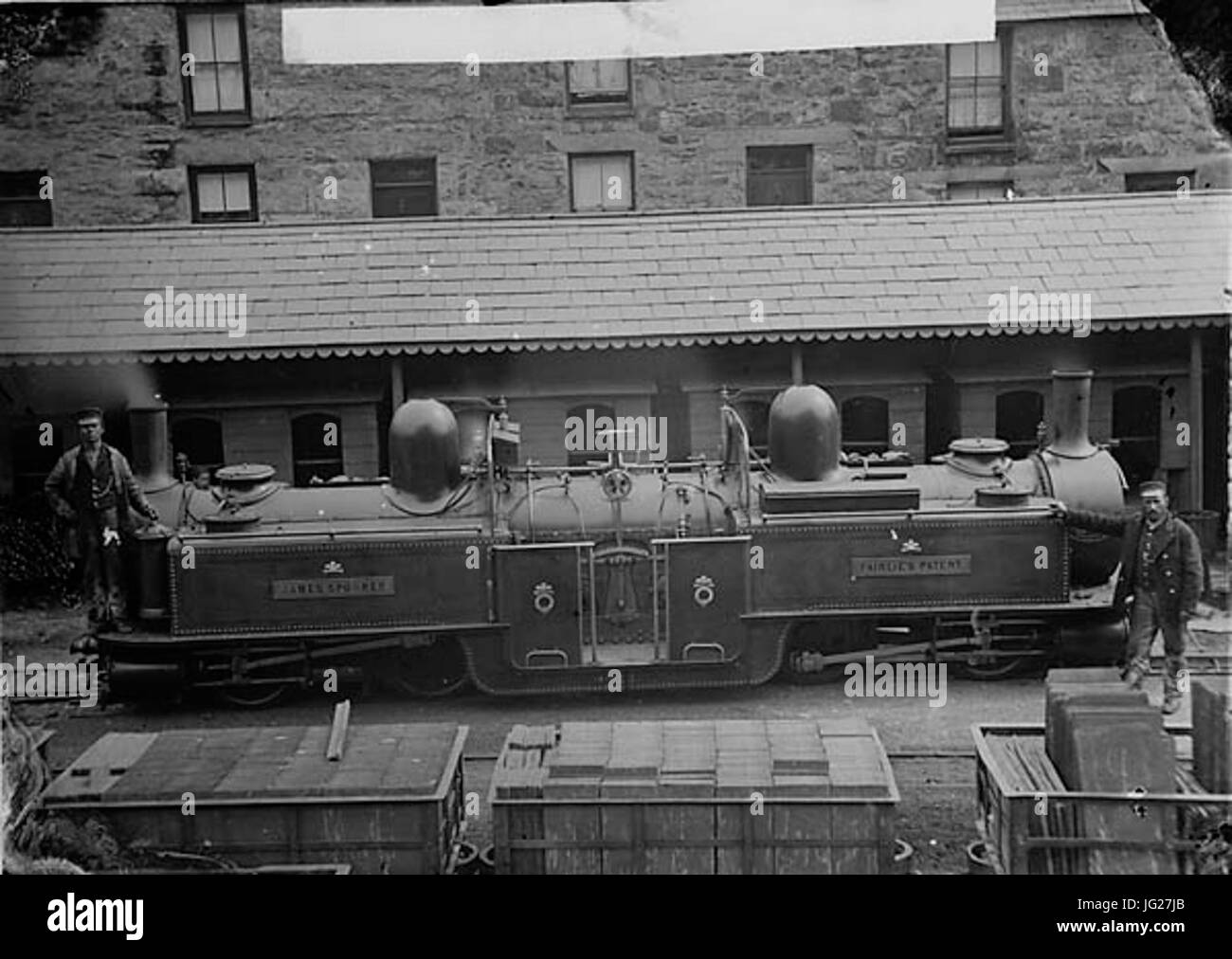 James Spooner motore locomotiva Ffestiniog railway NLW3363949 Foto Stock