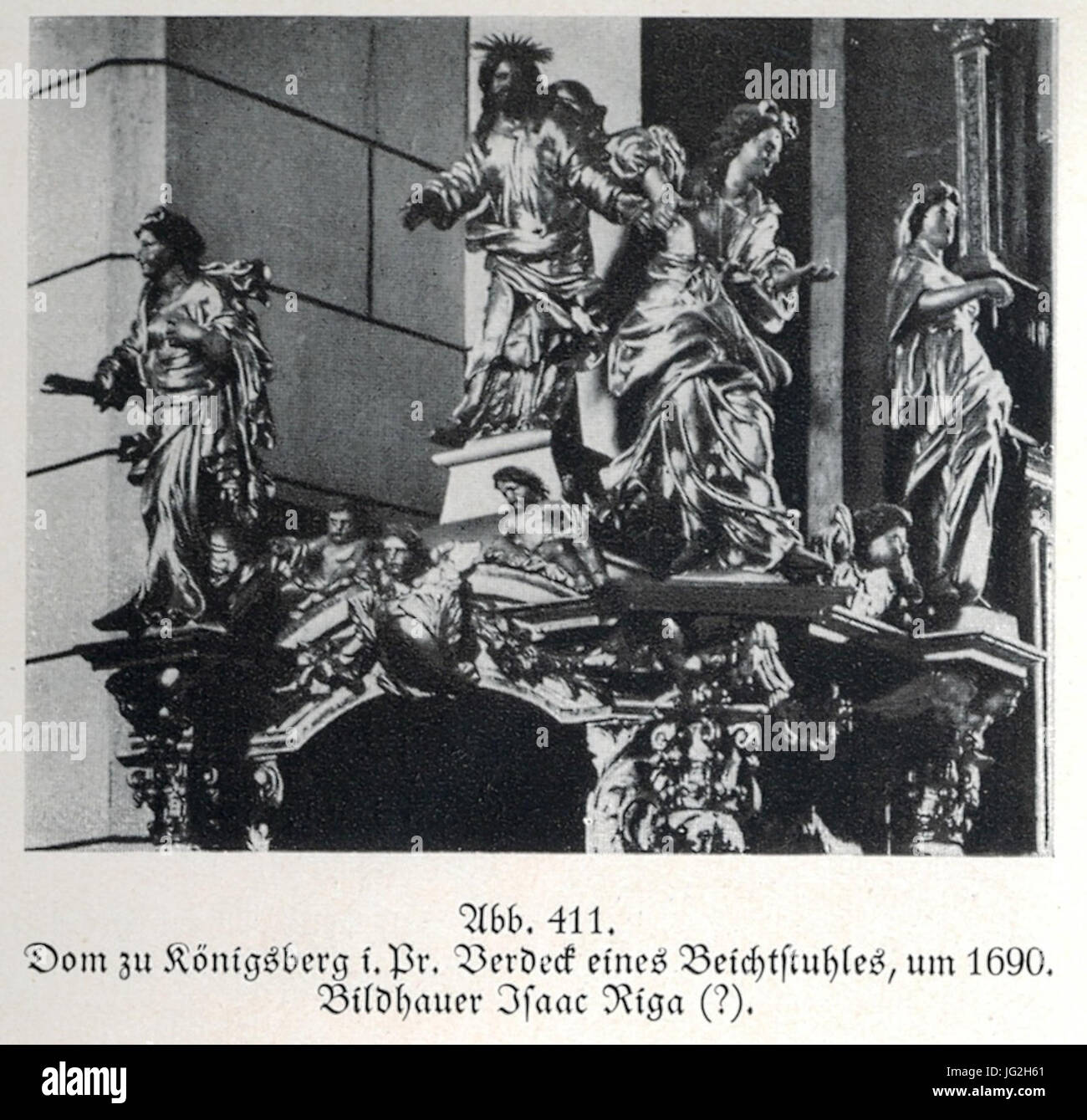 Königsberg, Dom Beichtstuhl, Verdeck, Bildhauer Isaac Riga, um 1690 Foto Stock