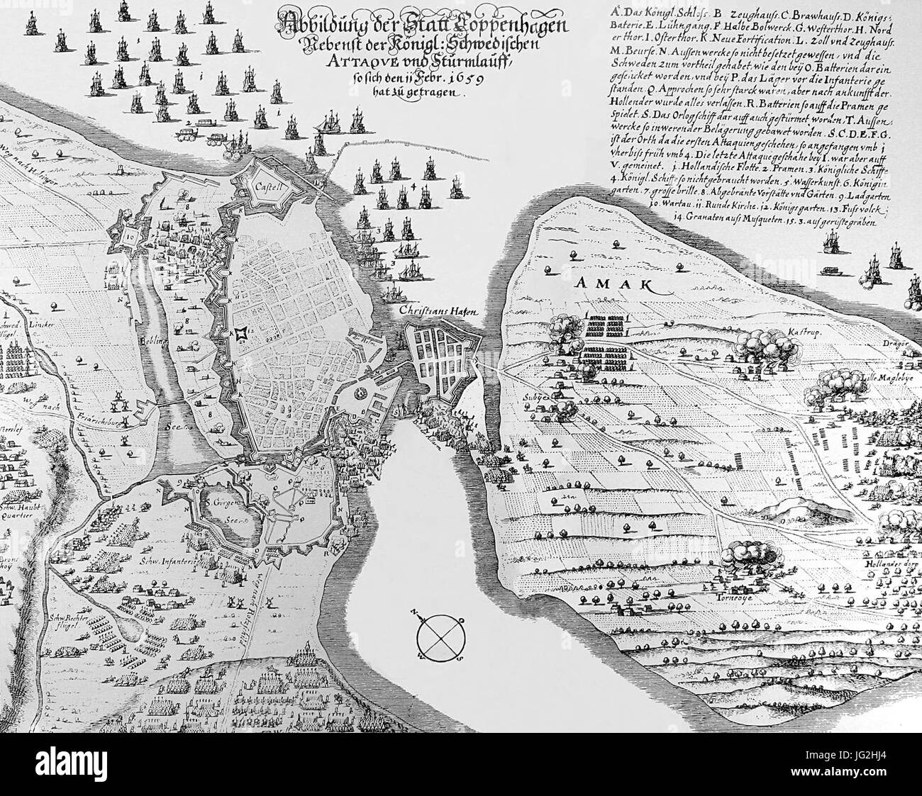 Københavns Storm 1659 Foto Stock