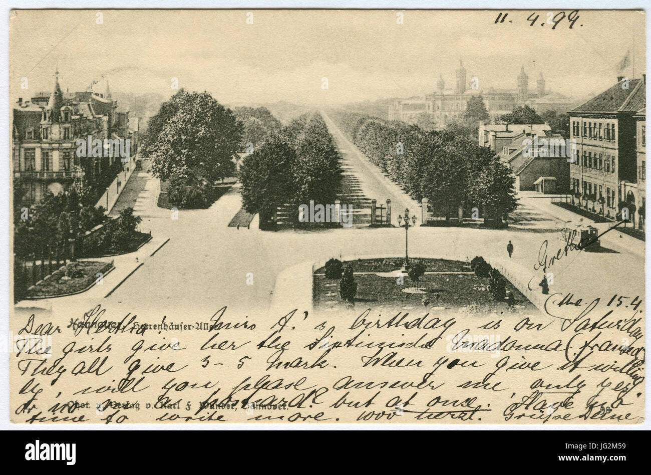 Karl F. Wunder PC 0098 Hannover. Herrenhäuser=Allee Foto Stock