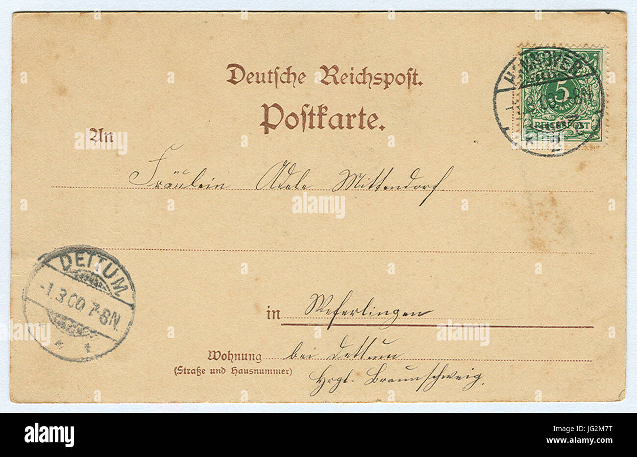 Karl F. Wunder PC 0563 Kaisertage a Hannover. Dekoration an der Humboldstraße. Lato posteriore Foto Stock