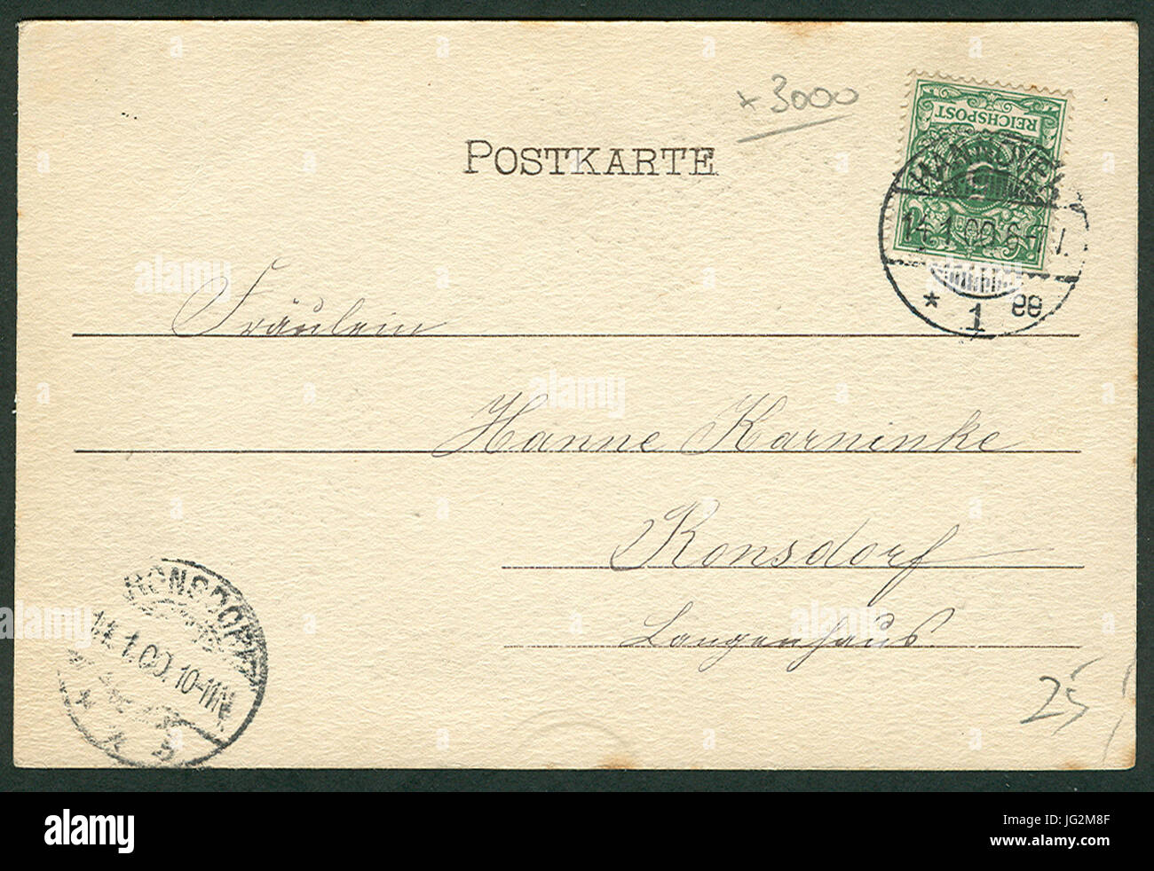 Karl F. Wunder PC 0639 Hannover Hildesheimerstraße. Adressseite Foto Stock