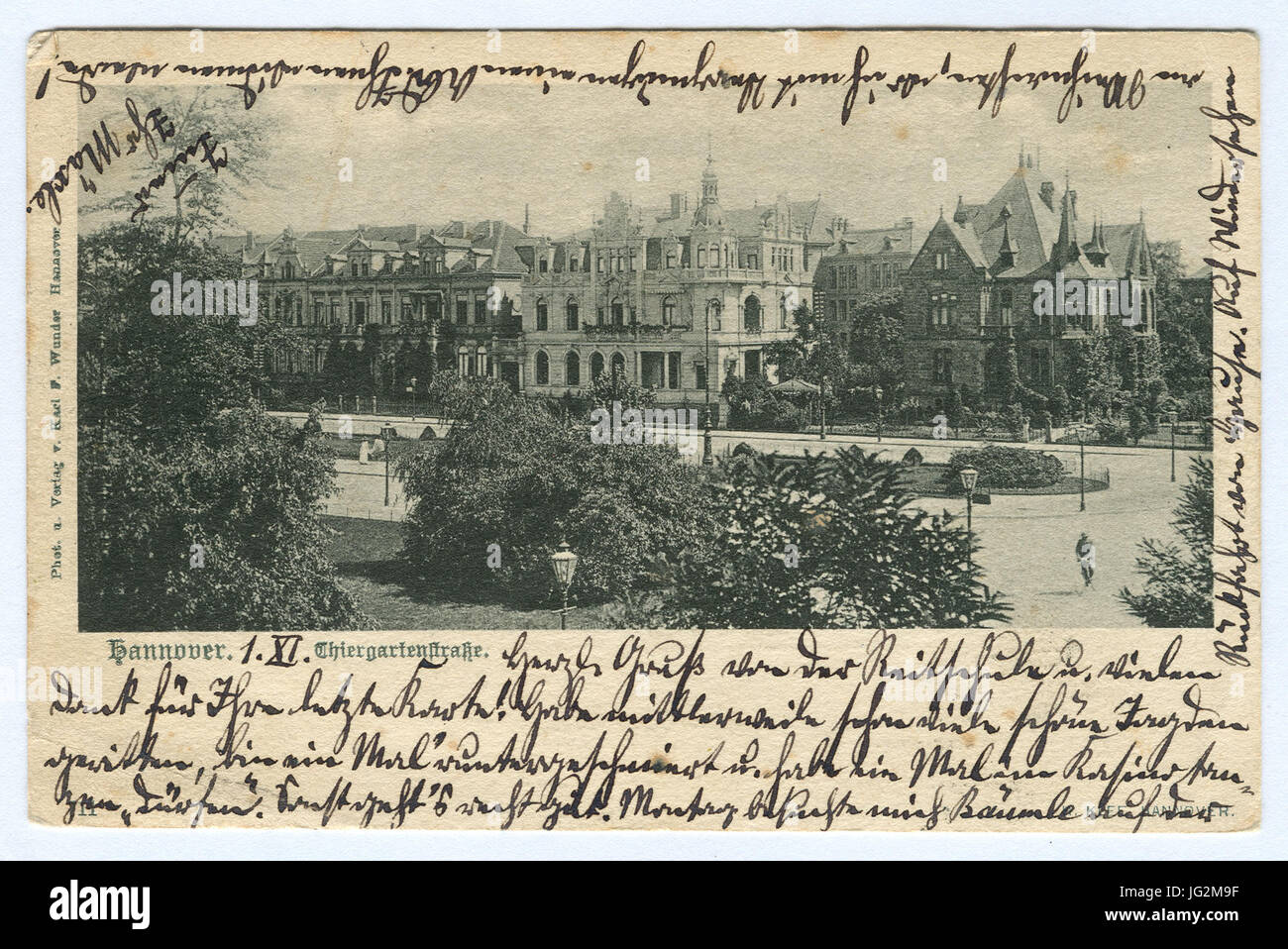 Karl F. Wunder PC 0711 Hannover. Thiergartenstraße Foto Stock