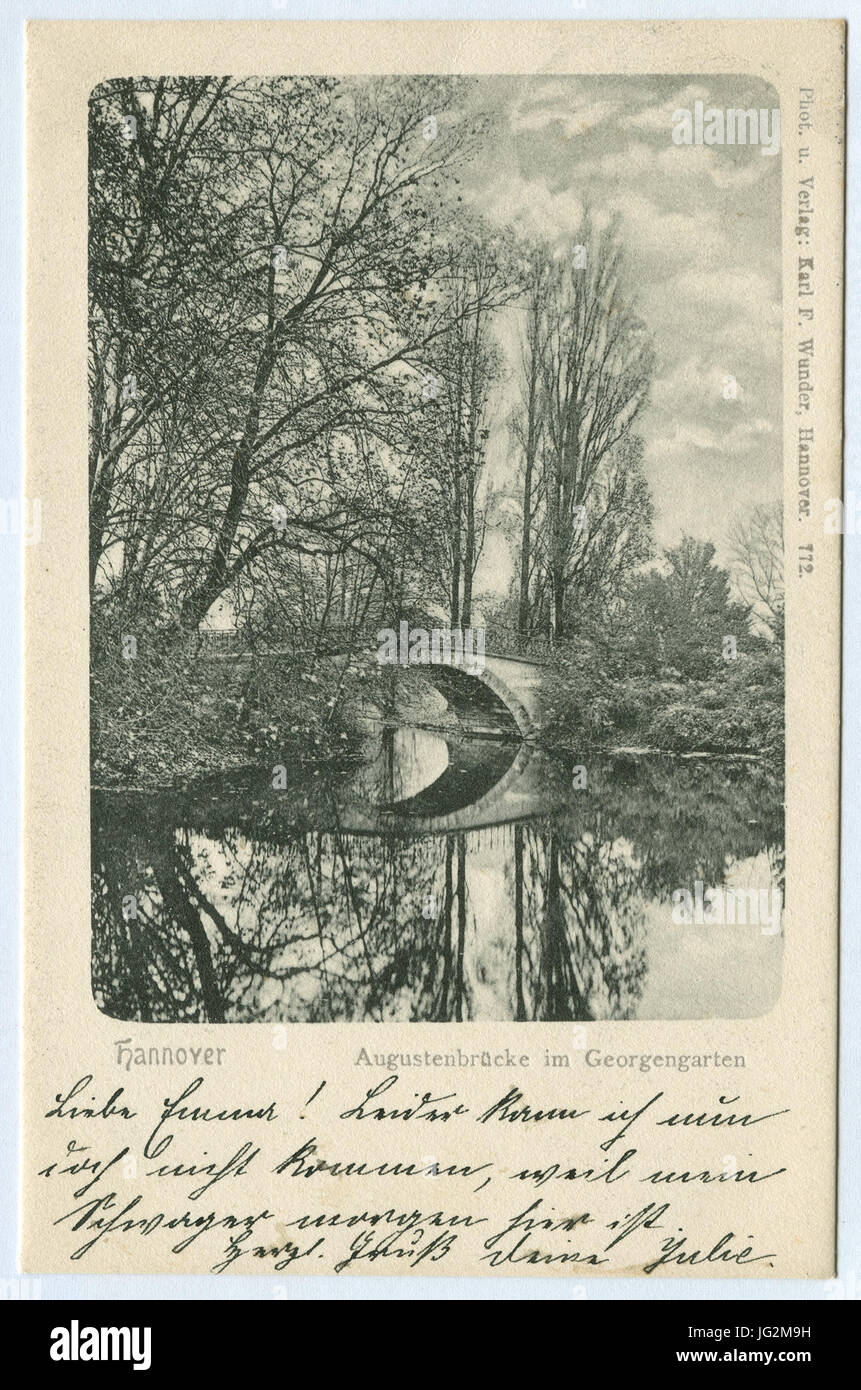 Karl F. Wunder PC 0772 Hannover Augustenbrücke Georgengarten im Foto Stock