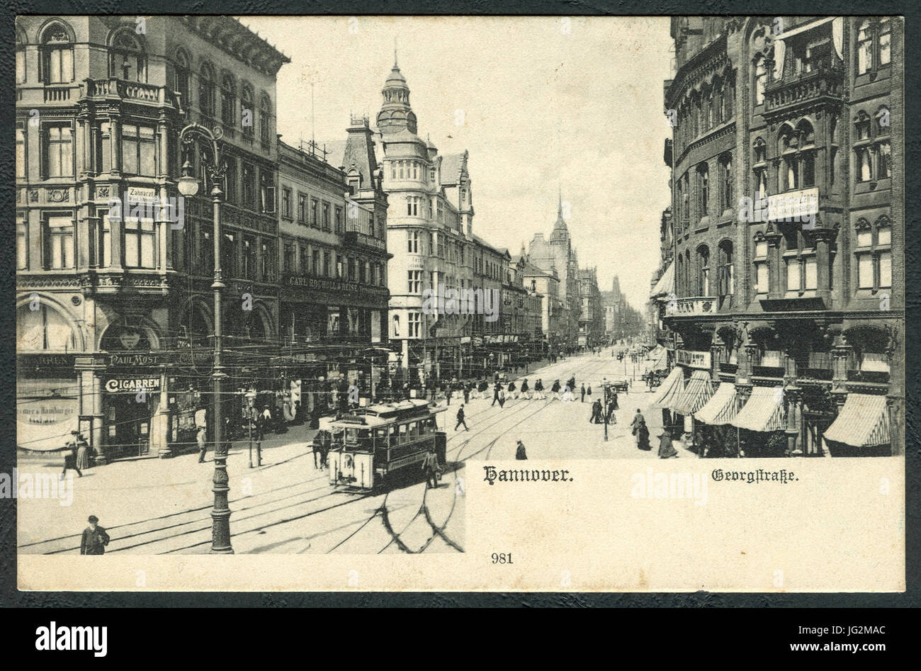 Karl F. Wunder PC 0981 Hannover. Georgstraße. Bildseite Foto Stock