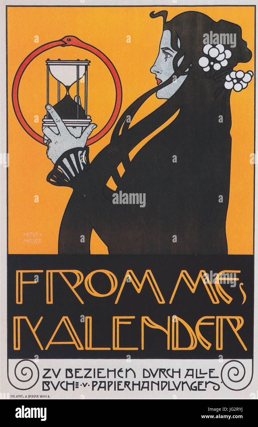 Kolo Moser - Plakat für Frommes Kalender - 1899 Foto Stock
