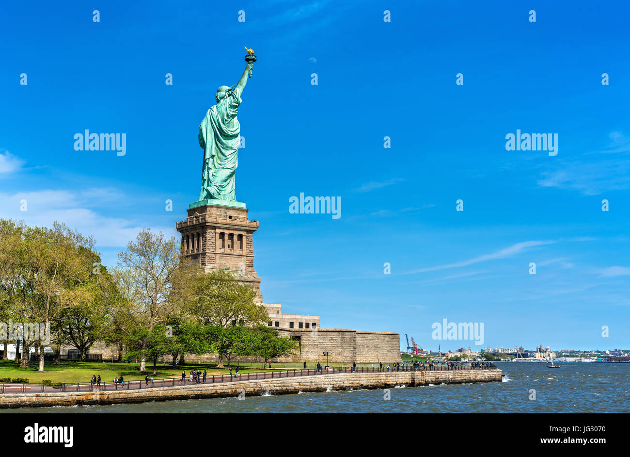 La statua della libertà su Liberty Island in New York City Foto Stock