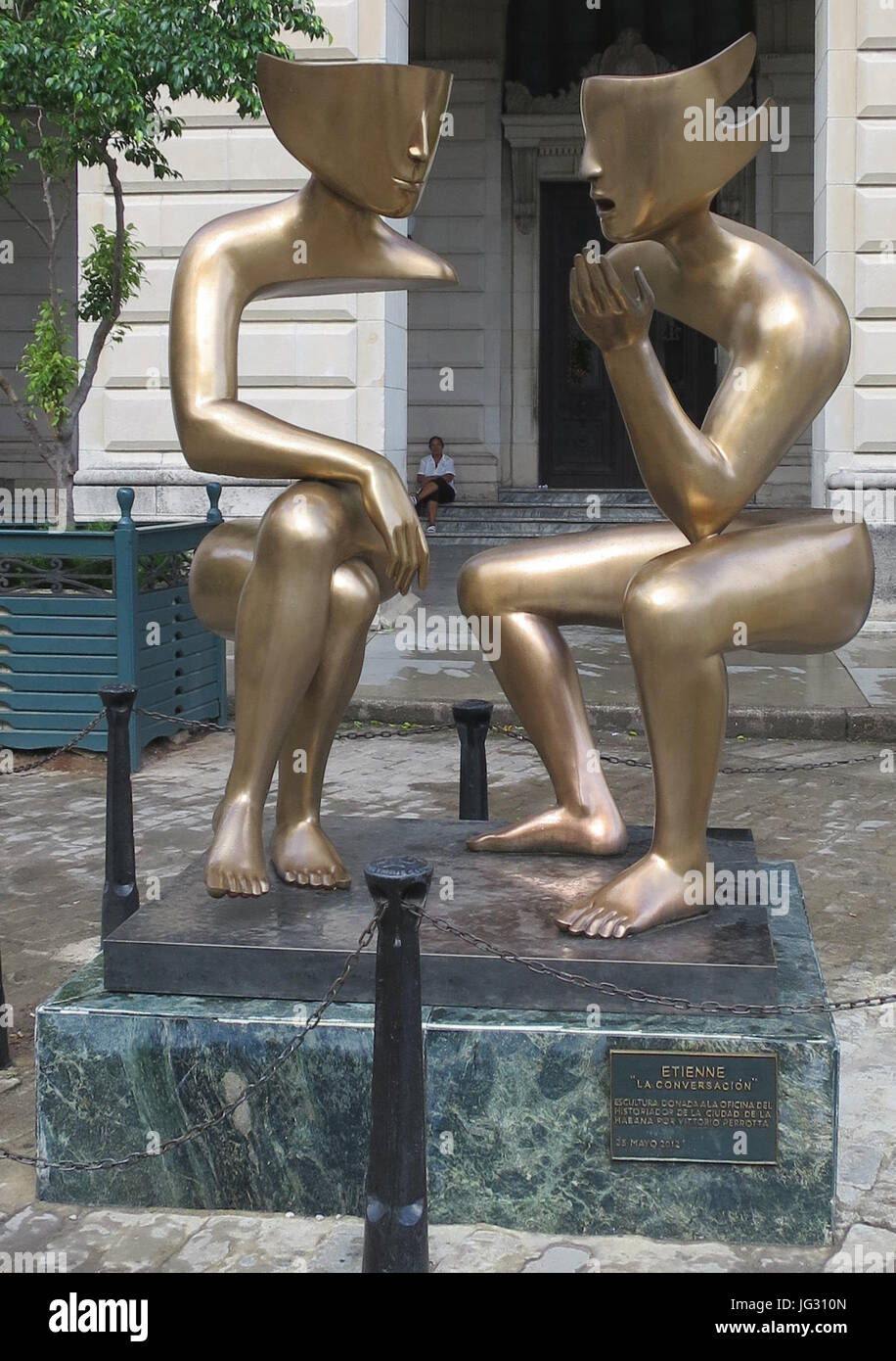 'La Conversación' da Étienne Pirot (Etienne), Plaza de San Francisco, Havana Foto Stock