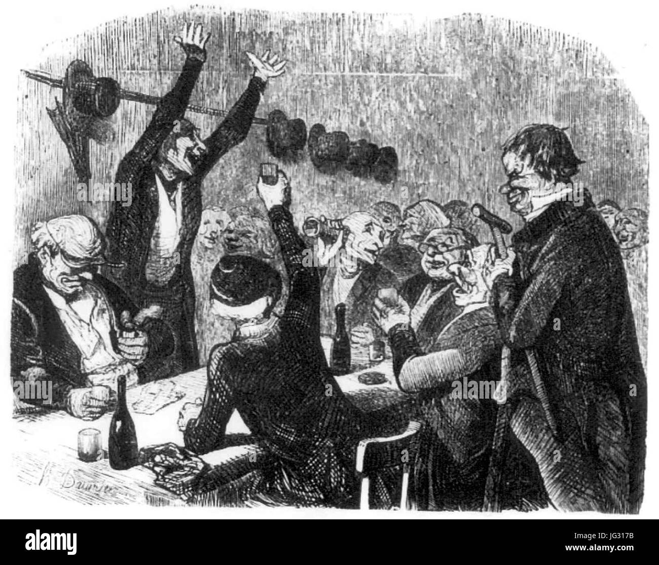 La goguette des Joyeux à par Belleville Daumier 2 Foto Stock