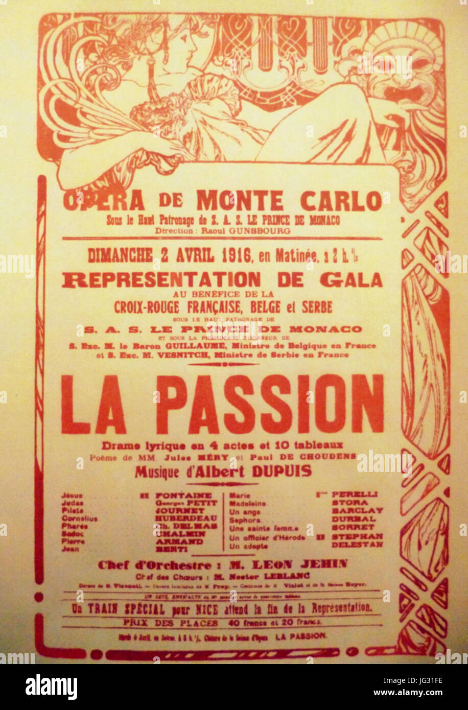 La passione, Opéra d'Albert Dupuis Foto Stock