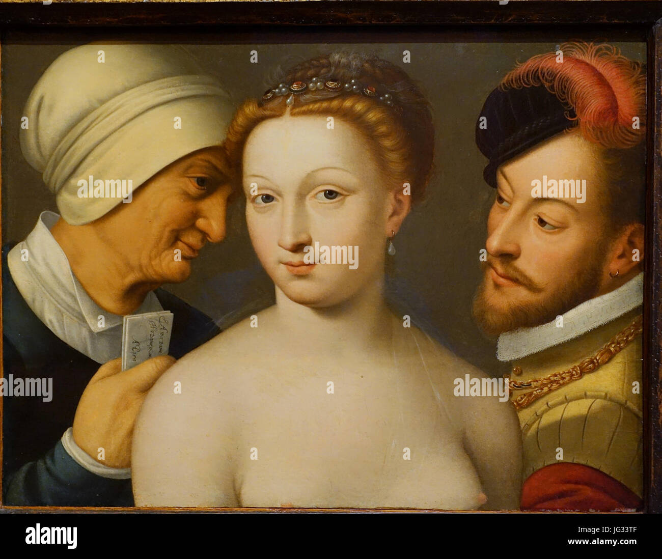 Le billetta Doux da François Clouet, c. 1570 Annuncio, olio su carta montato su legno - Museo Nacional Centro de Arte Reina Sofía - DSC08614 Foto Stock Le billetta Doux da François Clouet, c. 1570 Annuncio, olio su carta montato su legno - Museo Nacional Centro de Arte Reina Sofía - DSC08614 Foto Stock