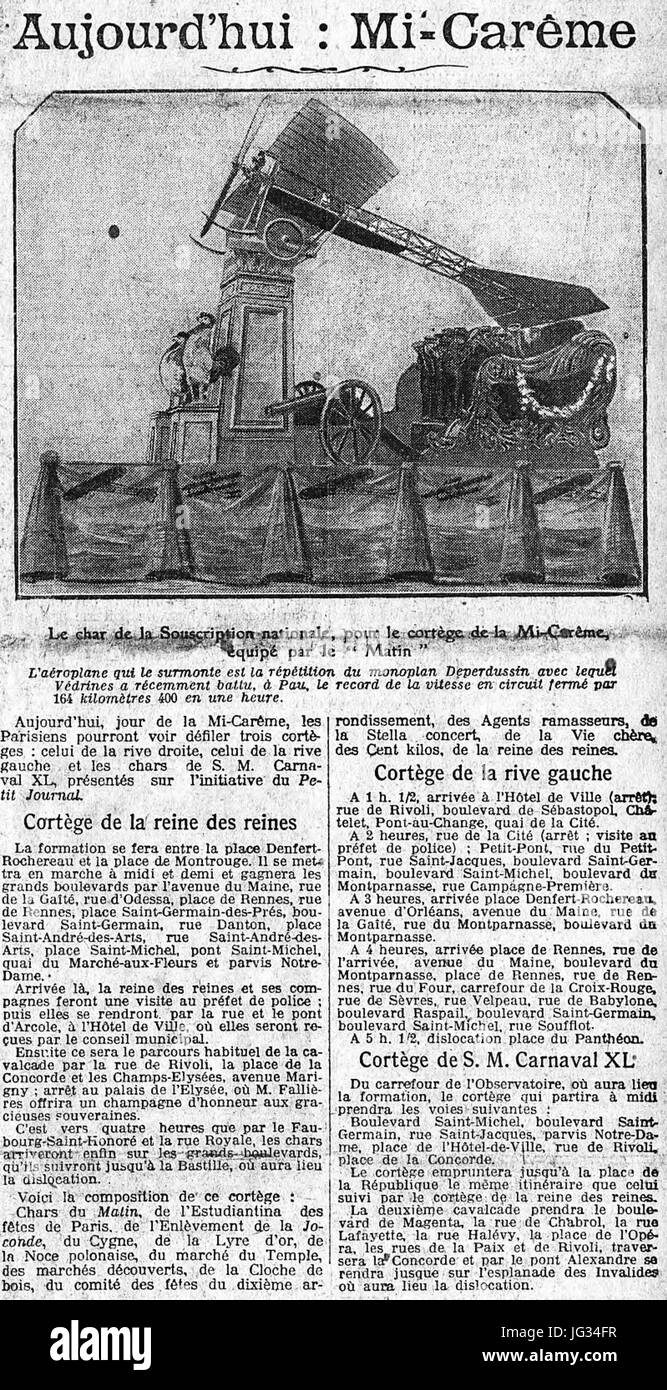 Le Matin 15 mars 1912 Mi-Carême 1912 Foto Stock
