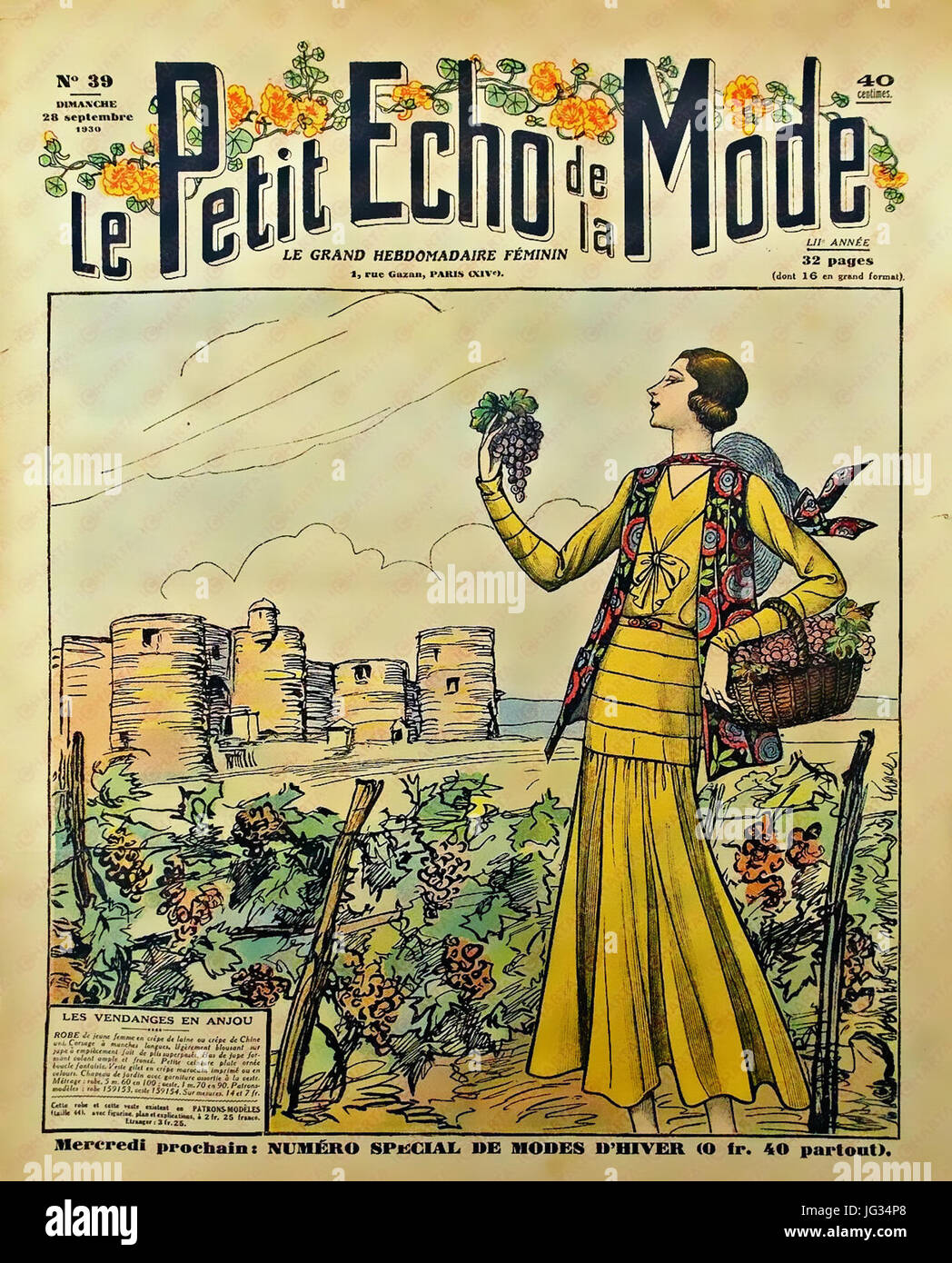 Le petit écho de la Mode Grappe de raisin 1938 Foto Stock