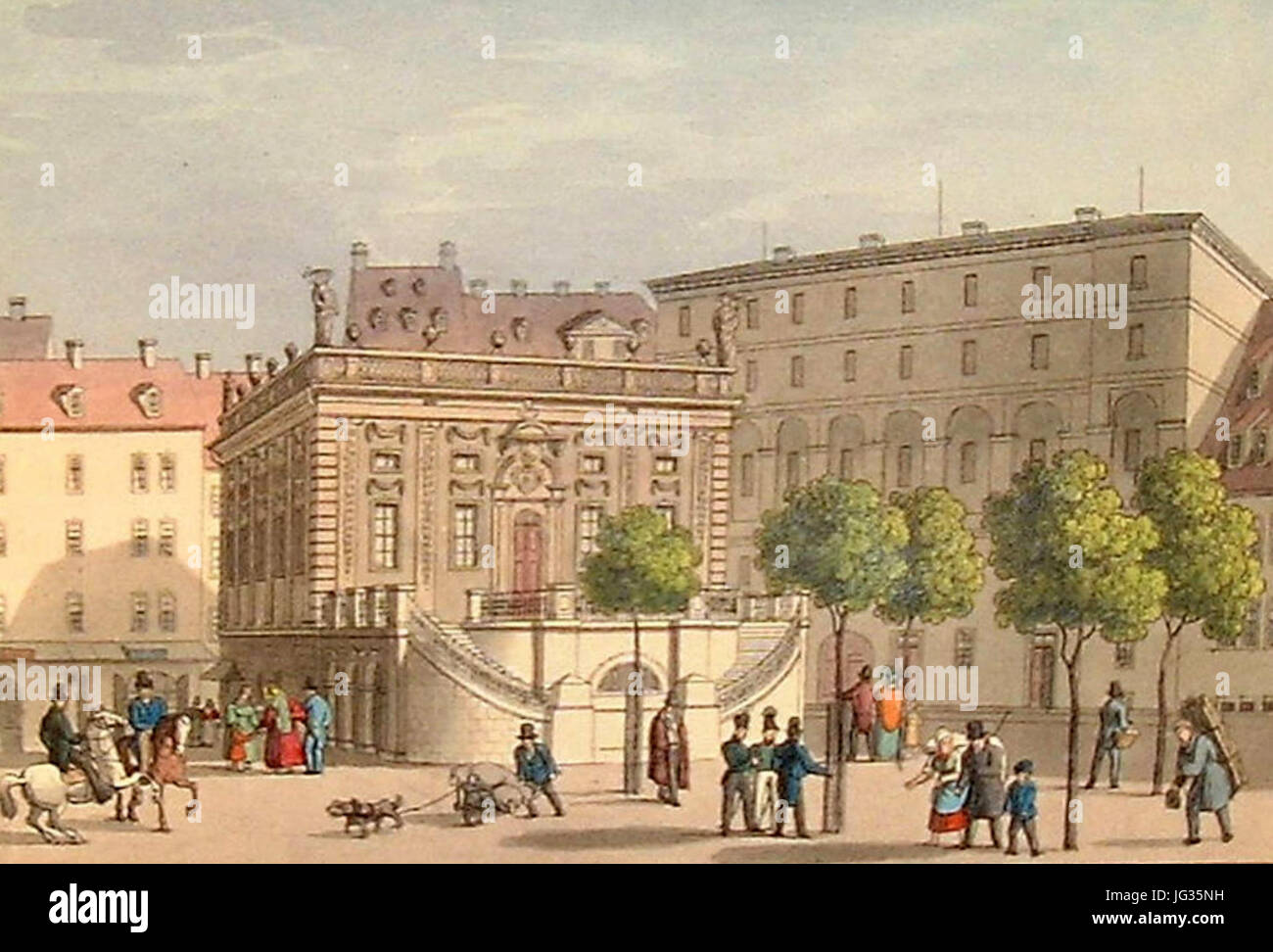 Leipzig Börse und Stockhaus Foto Stock