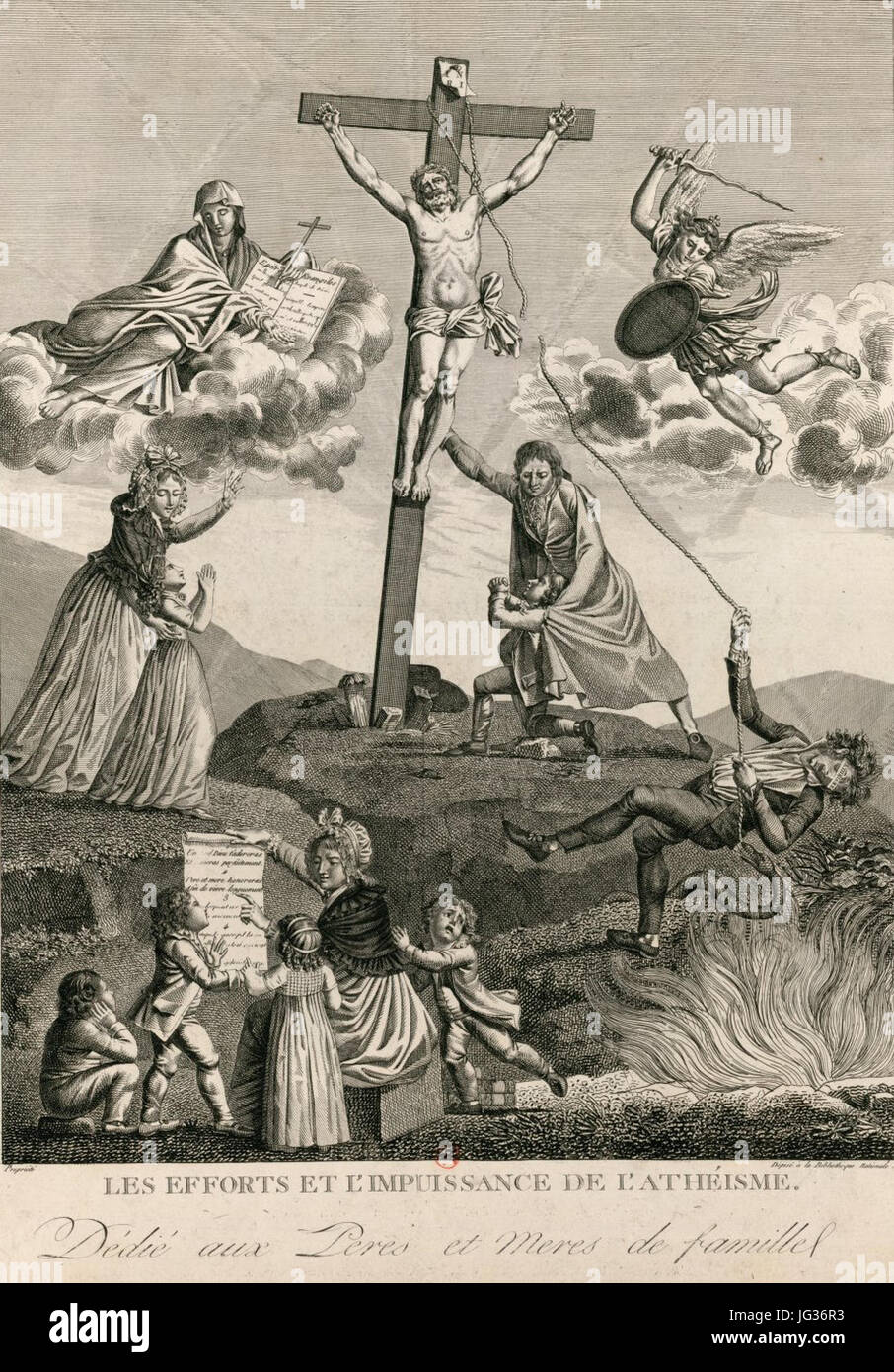 Questo lavoro, intitolato "Les efforts et l'Impuissance de l'Athéisme" (gli sforzi e l'impotenza dell'ateismo), ritrae temi filosofici o religiosi legati al conflitto tra ateismo e sistemi di credenze. Foto Stock